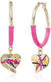 Harlem Pink And Gold Heart Hoop Earrings