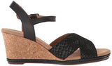Helio Latitude Wedge Sandal Black Leather 7 M Us