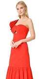 One Shoulder Ruffle Dress, Candy Apple, 4