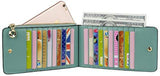 Yaluxe Rfid Blocking Genuine Leather Multi Card Organizer Wallet With Zipper Pocket Rfid Blocking Light Green