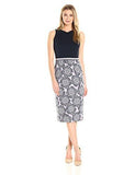Maggy London Twin Etched Flower Scuba Sheath, Soft White/Violet, 14
