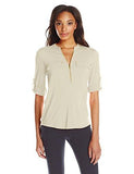 Zipper Front Roll Sleeve Birch Medium