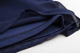 Summer Spaghetti Strap Sundress Trumpt Sleeve Beach Slip Dress Navy Blue Medium