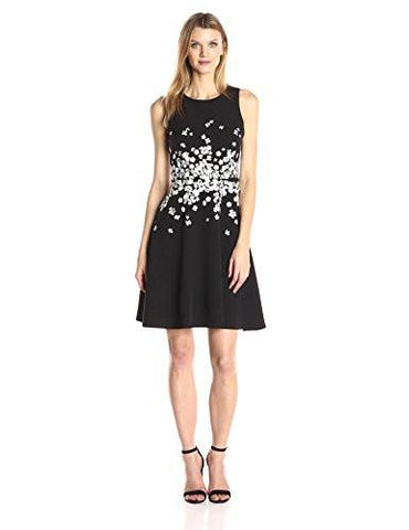 Dream Crepe Fit And Flare With Embellishment, Black, 12