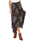 Free People Printed Paradise Asymmetrical Handkerchief Hem Skirt 6, Tea Combo