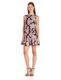 Oversized Sleeveless Dress With Bottom Ruffle, Pink/Burgundy, 8