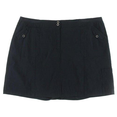 Plus Comfort Waist Cotton Blend Skort Blue 20W