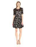 Fit And Flare Lace Dress, Black, 10