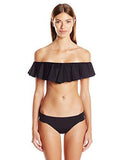 Gypsy Solids Shirredside Hipster Full Coverage Bikini Bottom Black 8