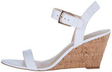 Nine West Kiani Leather Wedge Sandal White 8 M Us