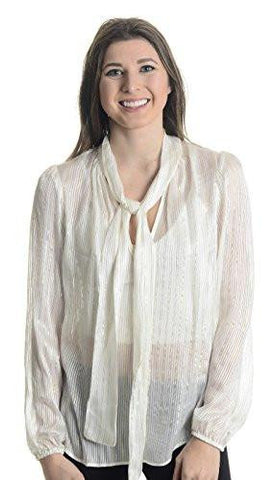 Karen Kane Wild Red Bow Blouse, White/Gold, Small