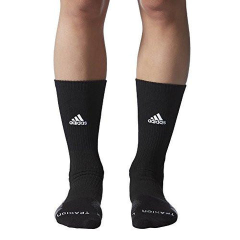 Traxion Ace Basketballfootball Crew Socks Blackwhiteonixdark Grey Large