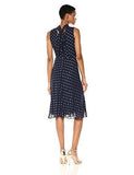 Taylor Dresses Novelty Metallic Dot Chiffon Dress, Navy Gold, 6