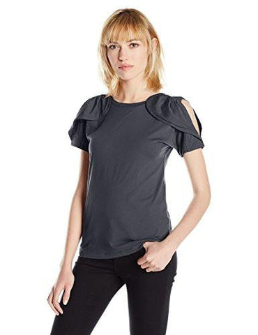 Cold Shoudler Top Navy Medium