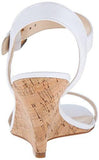 Nine West Kiani Leather Wedge Sandal White 8 M Us