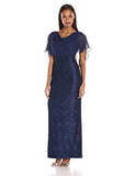 Drape Neck Gown, Navy, 14