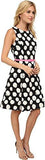 Fit And Flare Dot Dress, Black, 8