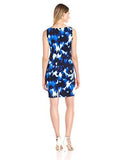 Ikat Poppy Scuba Sheath, Soft White/Cobalt, 12