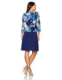 Jessica Howard Petite Printed Jacket Dress, Blue/Multi, 6P