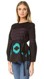Embroidered Top, Black, Small
