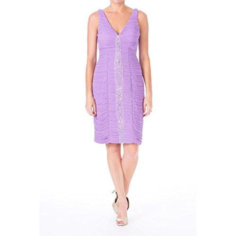 S Chiffon Embellished Cocktail Dress Purple 6
