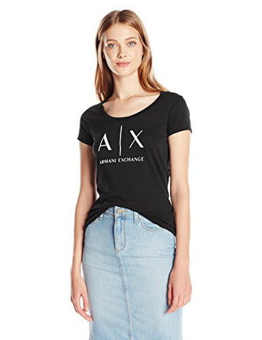 Core Logo Scoop Neck Tee Black Medium