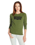 Classic Crew Sweatshirt, Batwing Fleece Bronze, Green 60% Cotton, 40% Polyester, XLarge