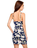 Zeagoo Vneck Strappy Floral Mini Bodycon Beach Cocktail Dress