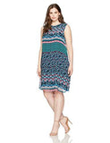 Taylor Dresses Plus Size Mixed Floral Shift, Navy Multi, 18W
