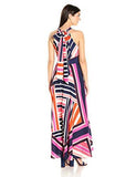 Eliza J Halter Maxi Dress, Pink/Navy, 6