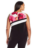 Plus Size Angle Bottom Top With Print Whitemulti 1X