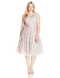 Jessica Howard Plus Size VNeck Party Dress, Silver Combo, 16W