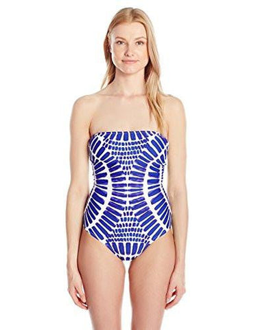 Algiers Bandeau One Piece Swimsuit, Indigo/Indigo, 6