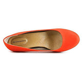 Sweets Round Toe Leather Classic Pumps Coral Size 85