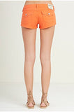 Joey Zip Denim Shorts 25, Orange