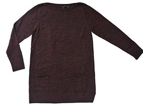 Marled Knit Tunic Sweater Large, Port Cbo