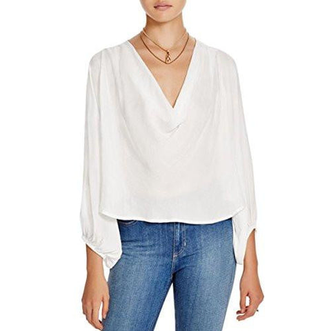 Cowling Around HiLow Drapey Pullover Top Ivory Xs