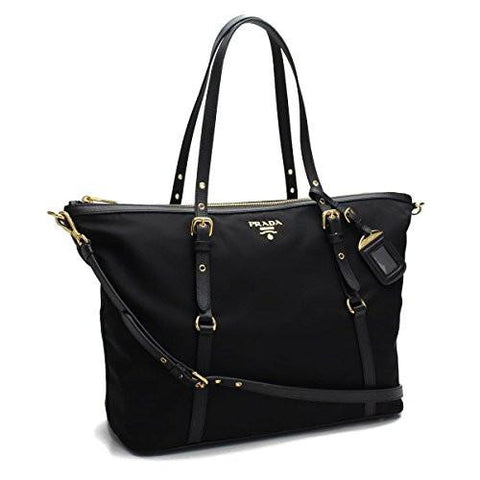 Prada Tessuto Saffian Shopping Tote 1Bg253 Nero Black