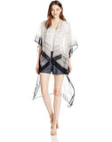 Sunshine Paisley High Low Poncho Grey One Size