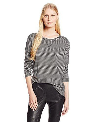 Striped V Neck Surplice Tunic Shirt Heather Greyblack Medium