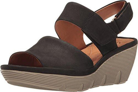 Clarene Allure Black Nubuck Sandal