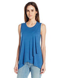 Asymmetric Overlay Tank, Indigo, L