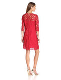 Lace Sheath Dress, Red, 10