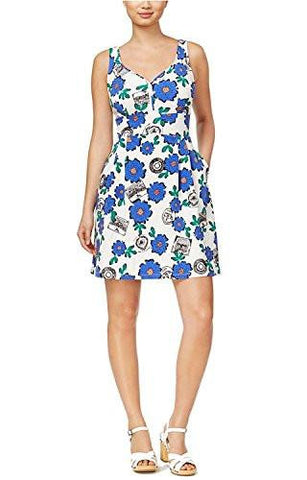 Sleeveless FloralPrint Fit & Flare Dress