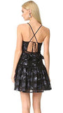 Strappy Floral Jacquard Dress, Black/Navy, 4