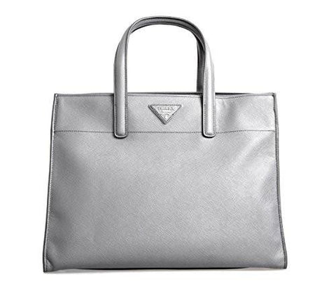 Prada Bn2603 Grey Saffiano Leather Shoulder Bag