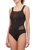 Kenneth Cole York Sexy Solids High Leg Mio One Piece Swimsuit Black M