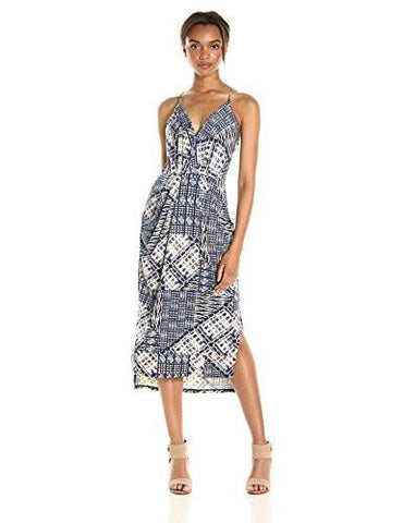 Bcbgeneration Faux Wrap Dress Sand Combo Xxsmall