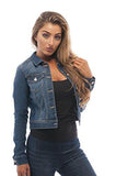 Basic Button Down Denim Jean Jacket Large Mediumblue