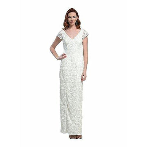 Sue Wong Sequined Full Length Lace Gown, White, 2